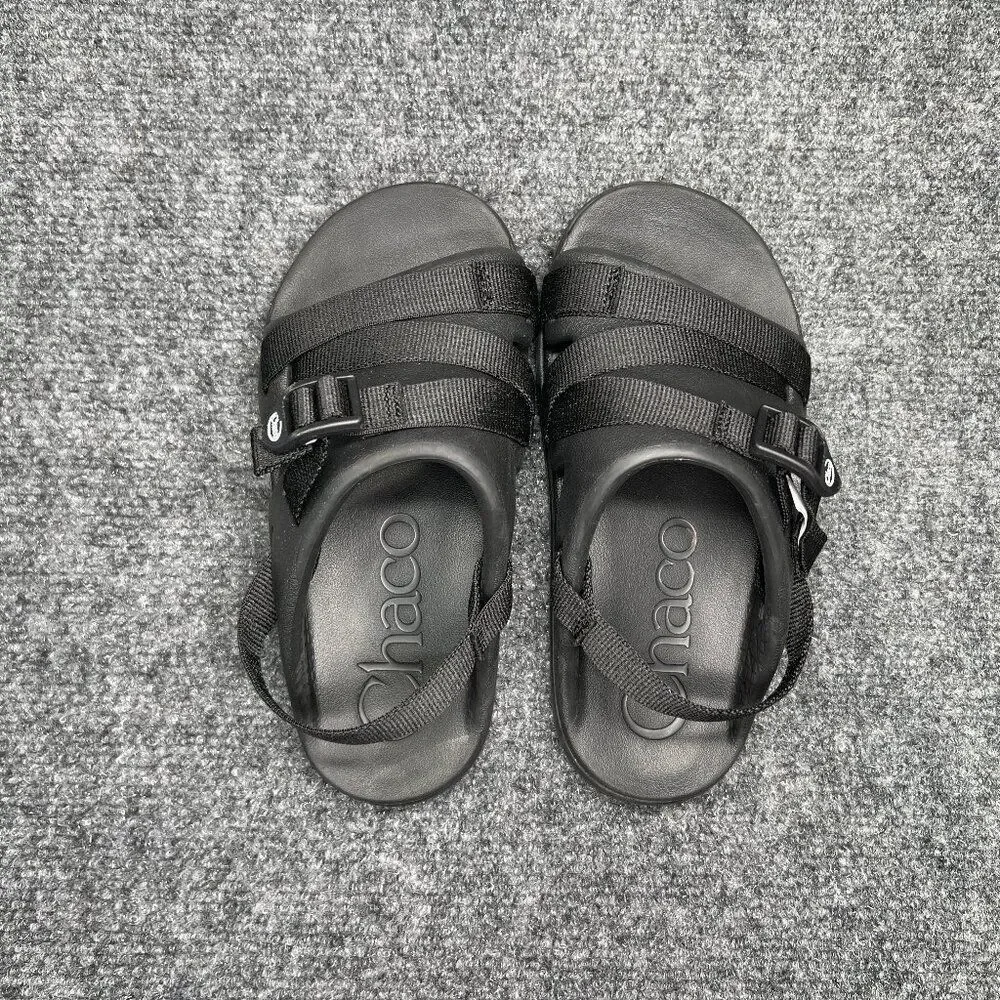 Chaco Chillos Sport Straps Sandals Youth Size 1 Black Athletic Outdoor Flip Flop